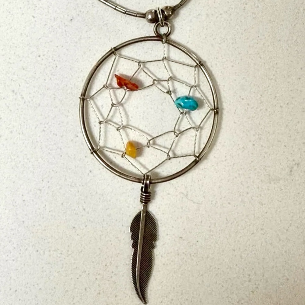 Southwestern Dreamcatcher Sterling Silver Necklace